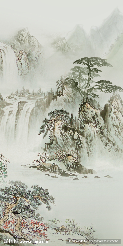 中式山水画玄关 TIF分层