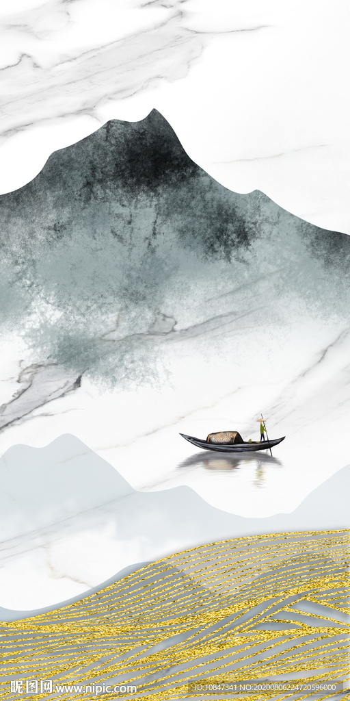 高端山水画玄关 TIF分层