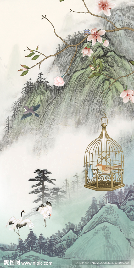 新上架山水唯美玄关 TIF分层