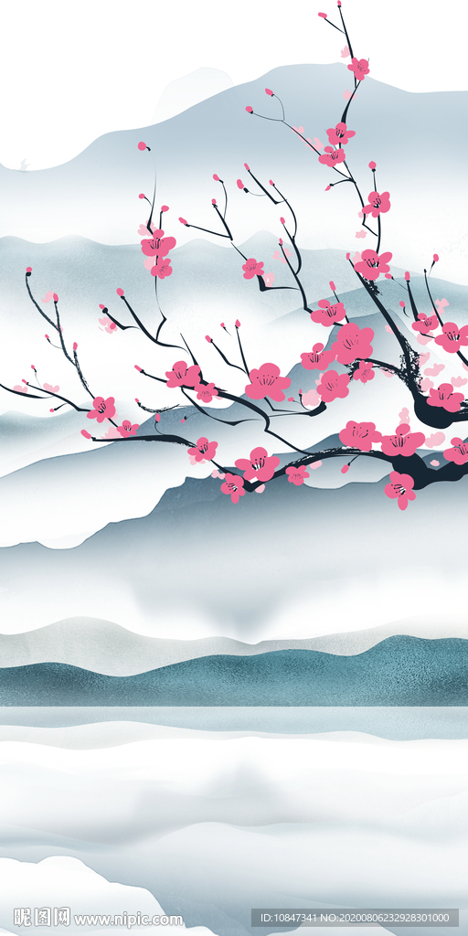 高档山水新意境画 TIF分层