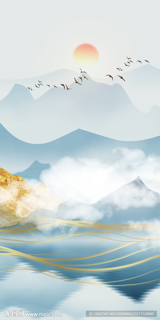 高端山水唯美玄关 TIF分层