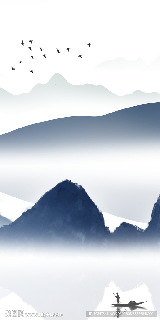 新款山水新意境画 TIF分层