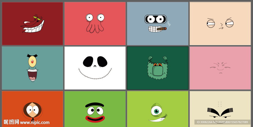 13款卡通人物扁平化头像