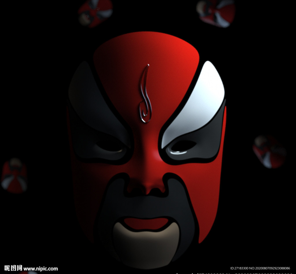 怪诞的京剧脸谱面具-千人千面