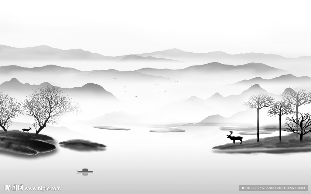 爆款意境唯美山水 TIF分层