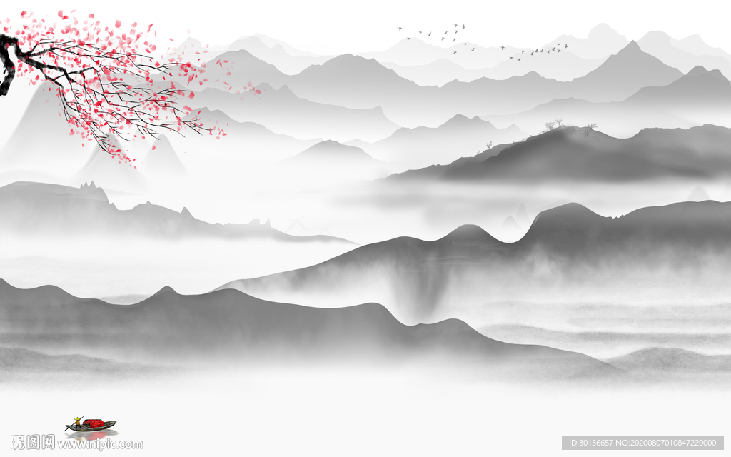新款意境高端山水 TIF分层