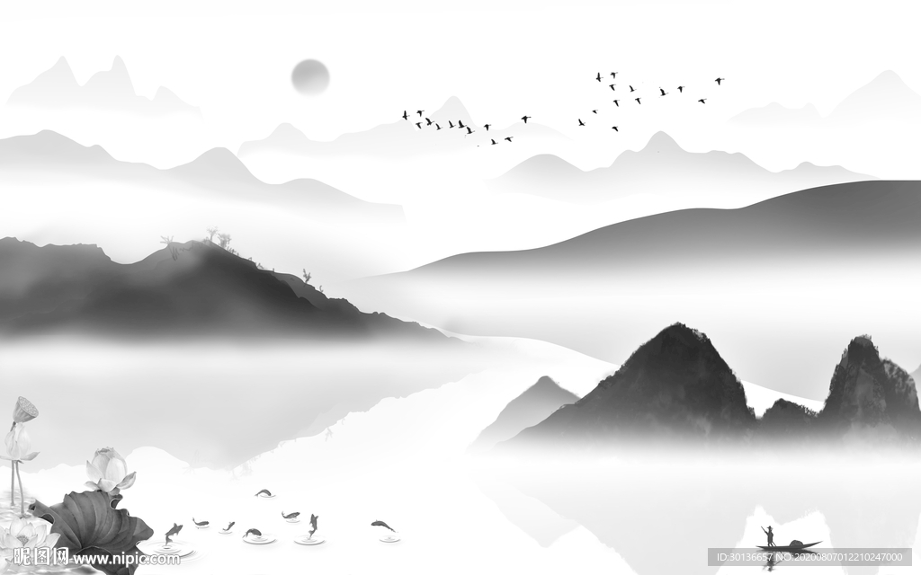 爆款意境高端山水 TIF分层