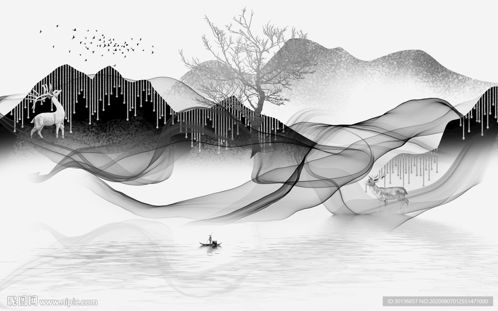 新中式意境高端山水 TIF分层