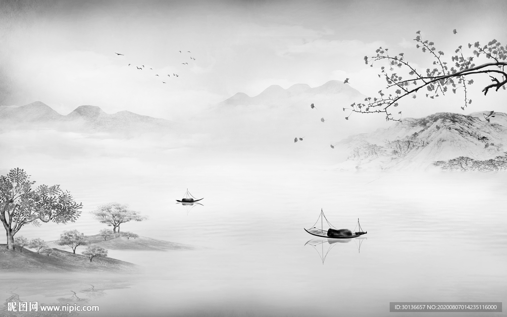 简约唯美山水 TIF分层