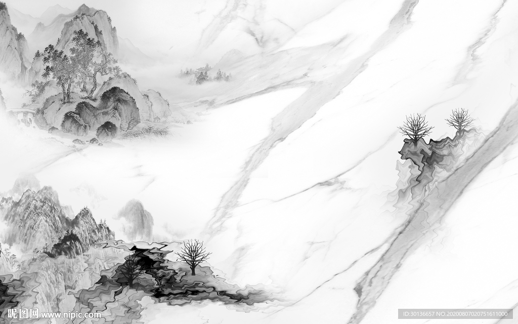 别墅简约唯美山水 TIF分层