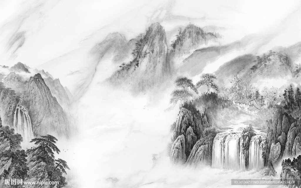 中式意境唯美山水 TIF分层