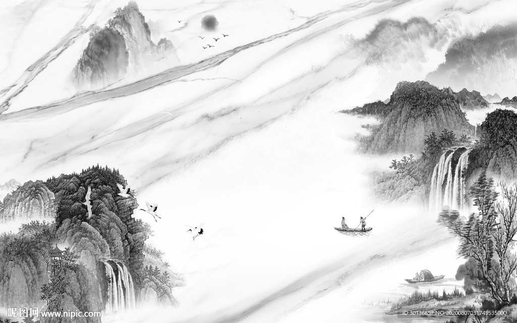 新款大气唯美山水 TIF分层