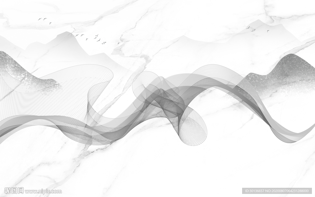 线条大气唯美山水 TIF分层