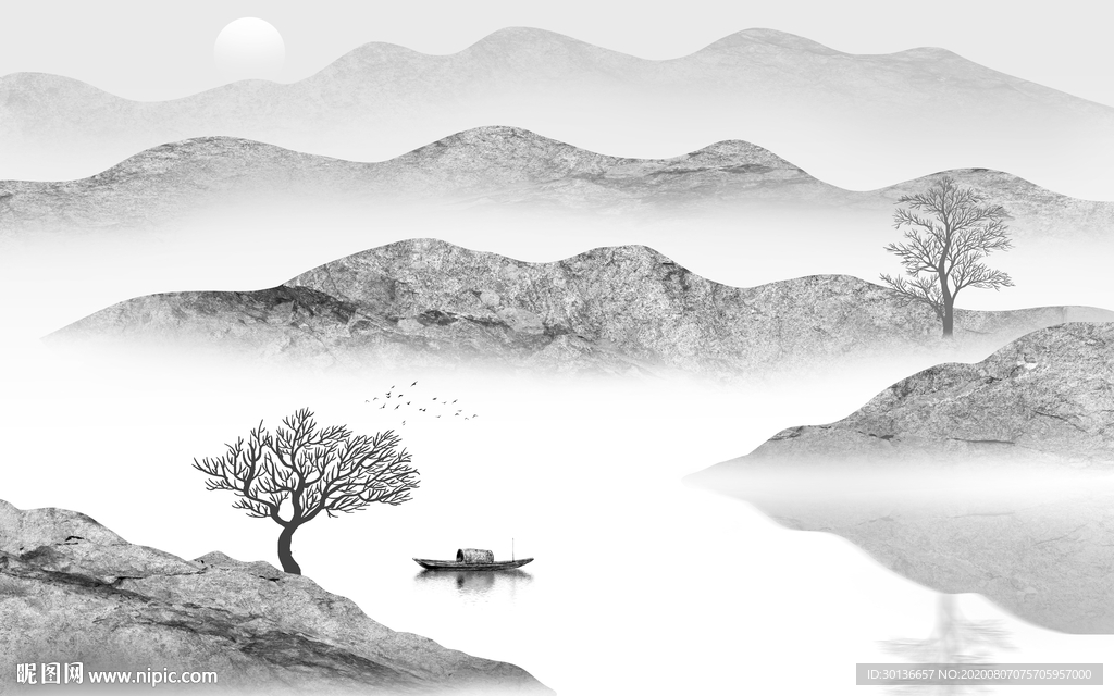 高档意境高端山水 TIF分层