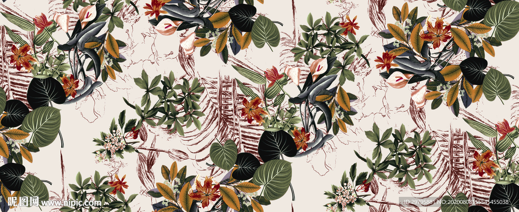 数码 印花 腰果 大牌 巴洛克