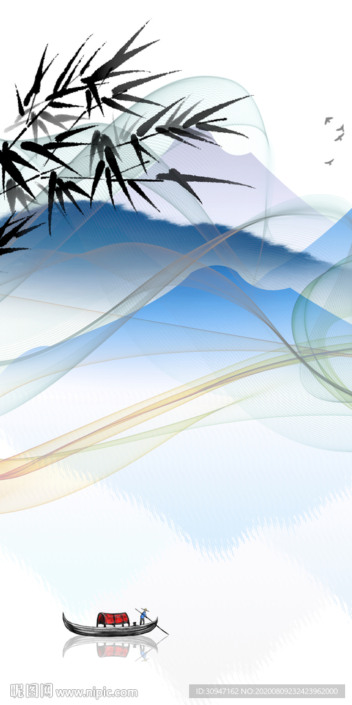 最新轻奢新山水画 TIF分层