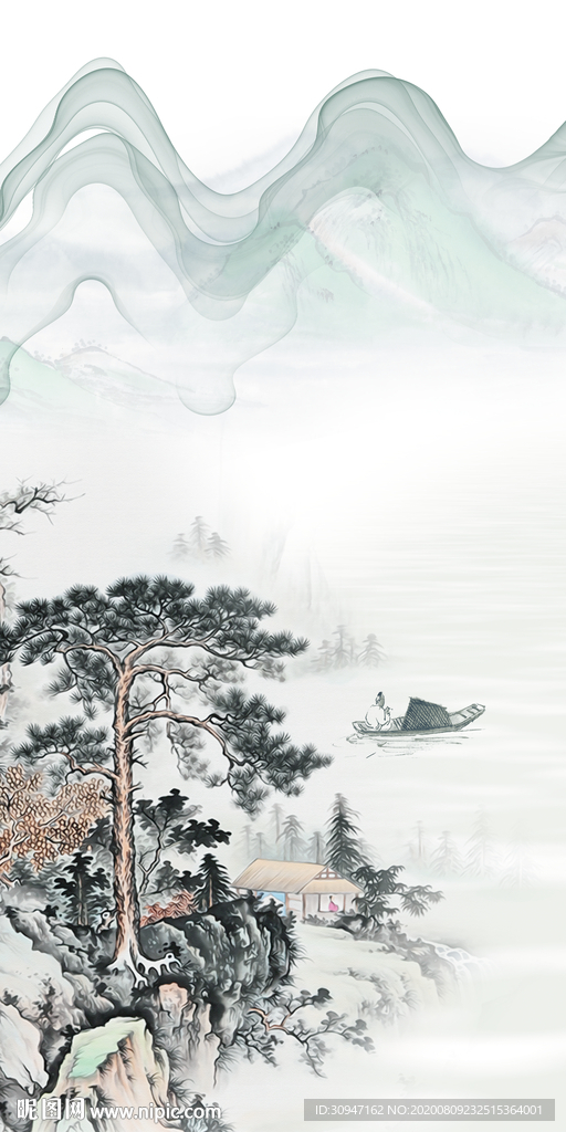 新中式新玄关山水 TIF分层