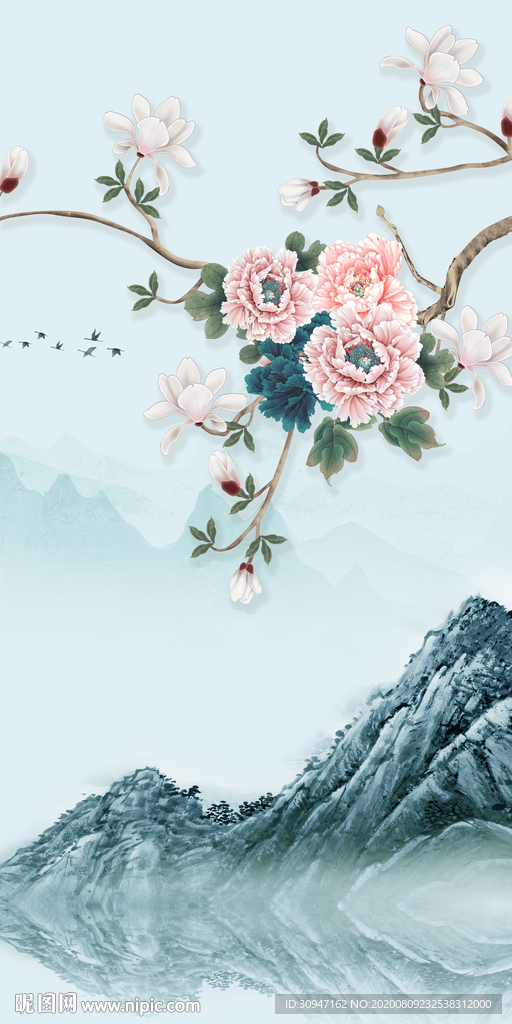 新款玄关新画山水 TIF分层