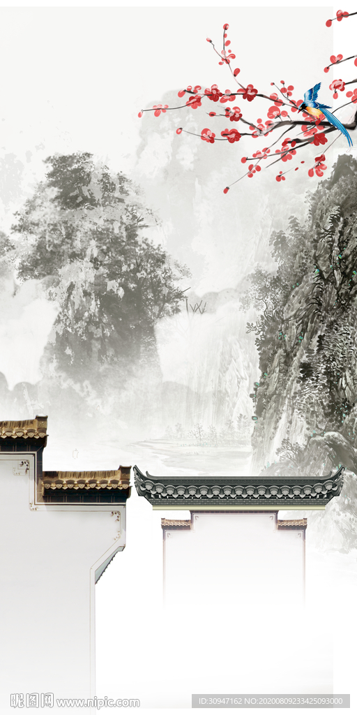 新品简约风山水画 TIF分层