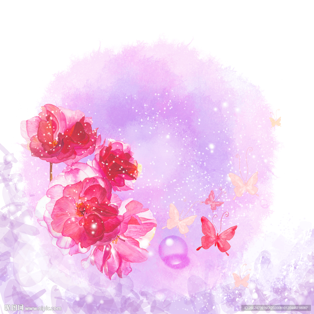 唯美水彩花卉背景