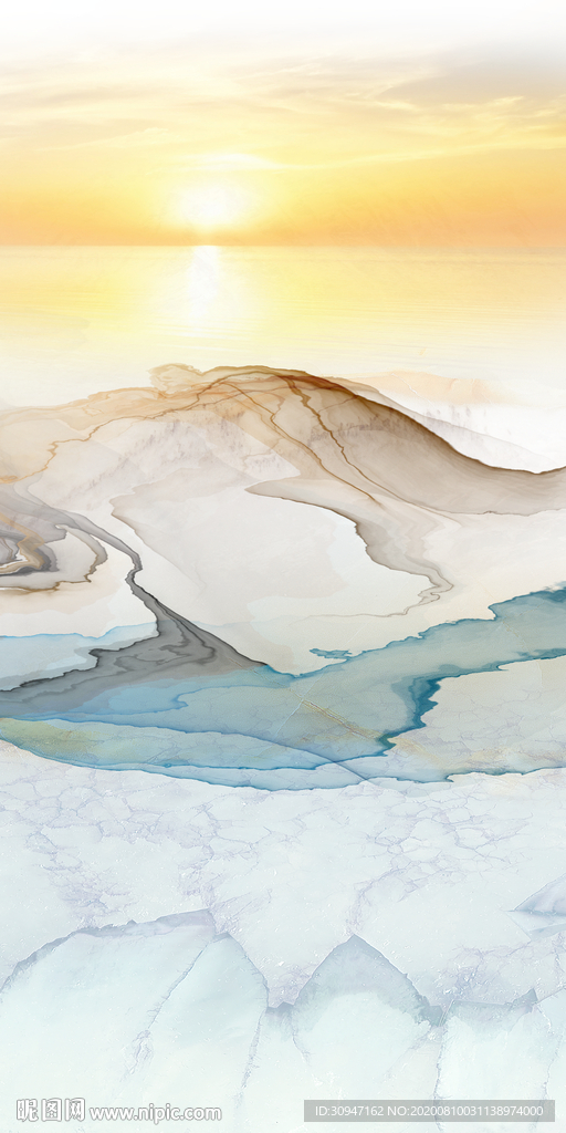 石纹 简约风山水画 TIF分层