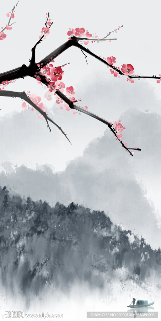 新款简约风山水画 TIF分层