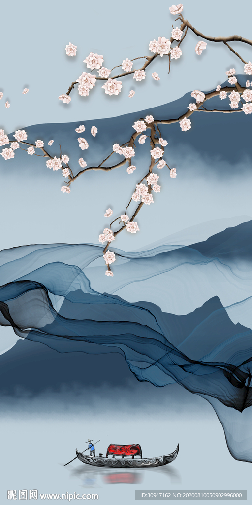 花鸟玄关新画山水 TIF分层