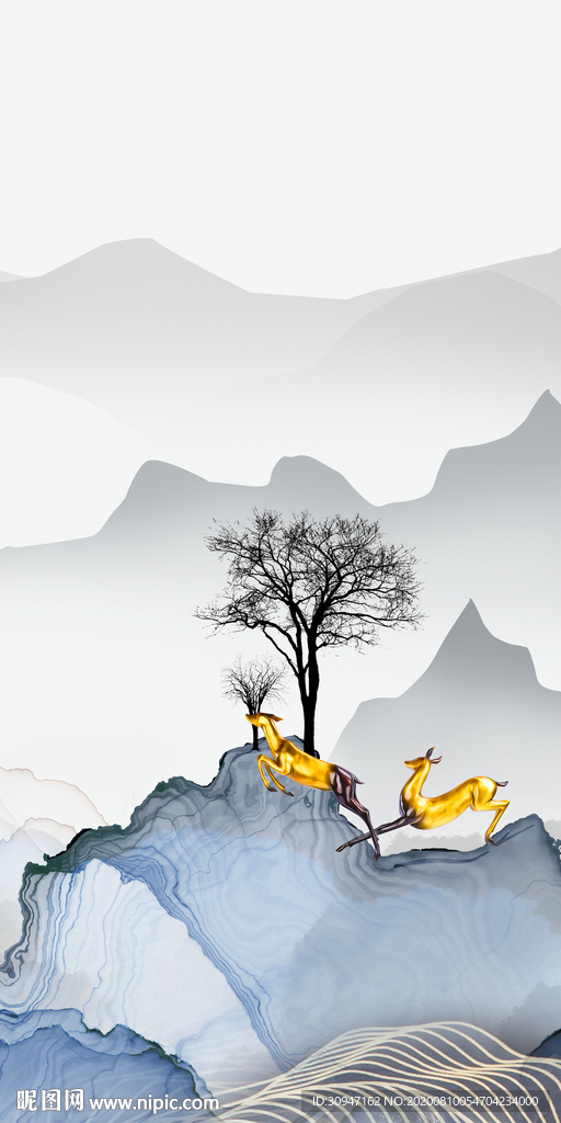 意境轻奢新山水画 TIF分层