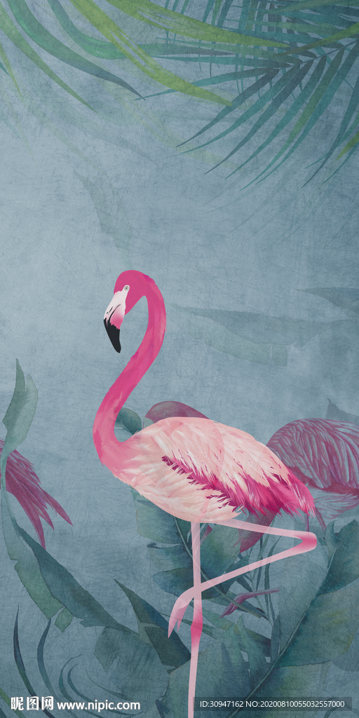 高清 火烈鸟玄关 TIF分层