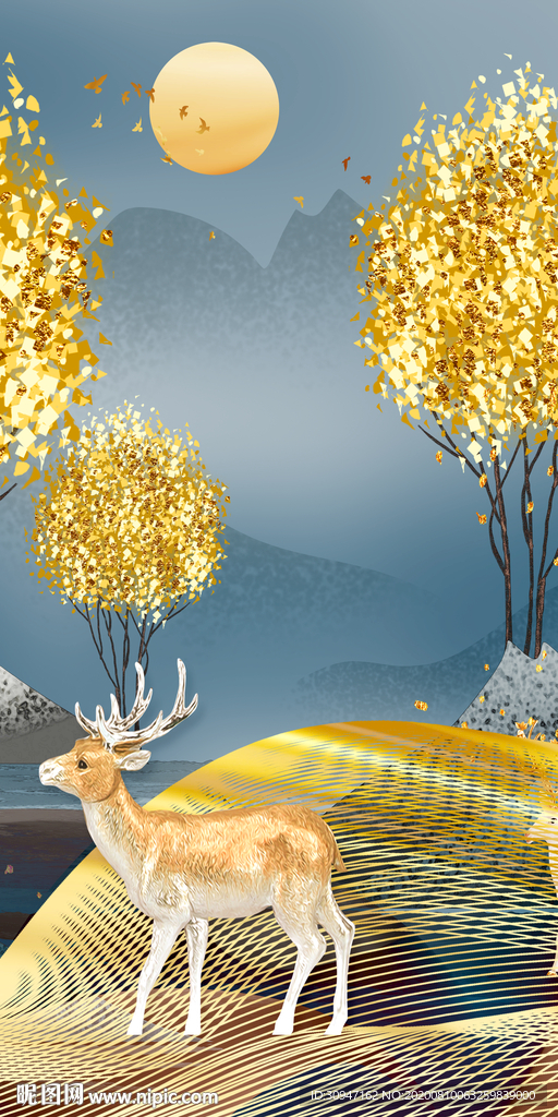 玄关新高档山水画 TIF分层