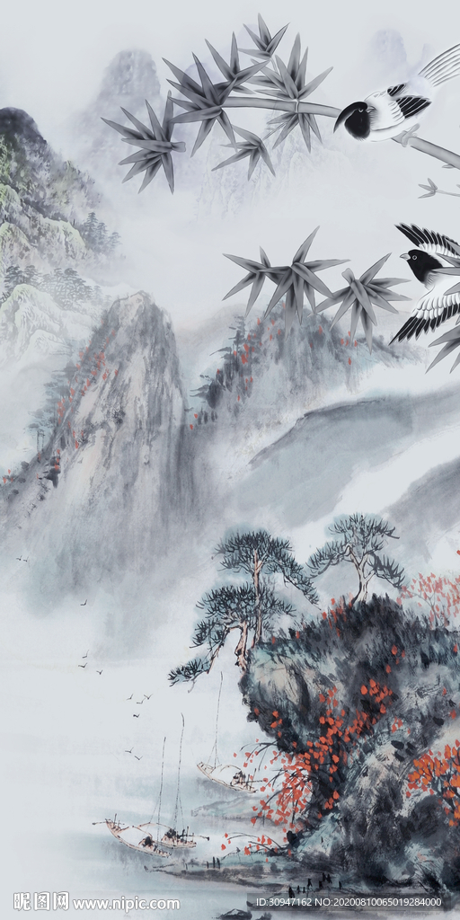 新款新高档山水画 TIF分层