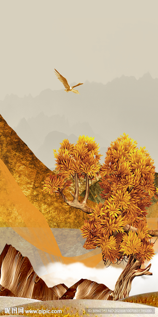 爆款新高档山水画 TIF分层