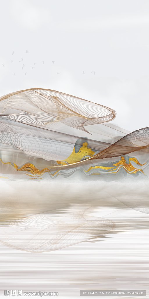 高清 玄关新画山水 TIF分层