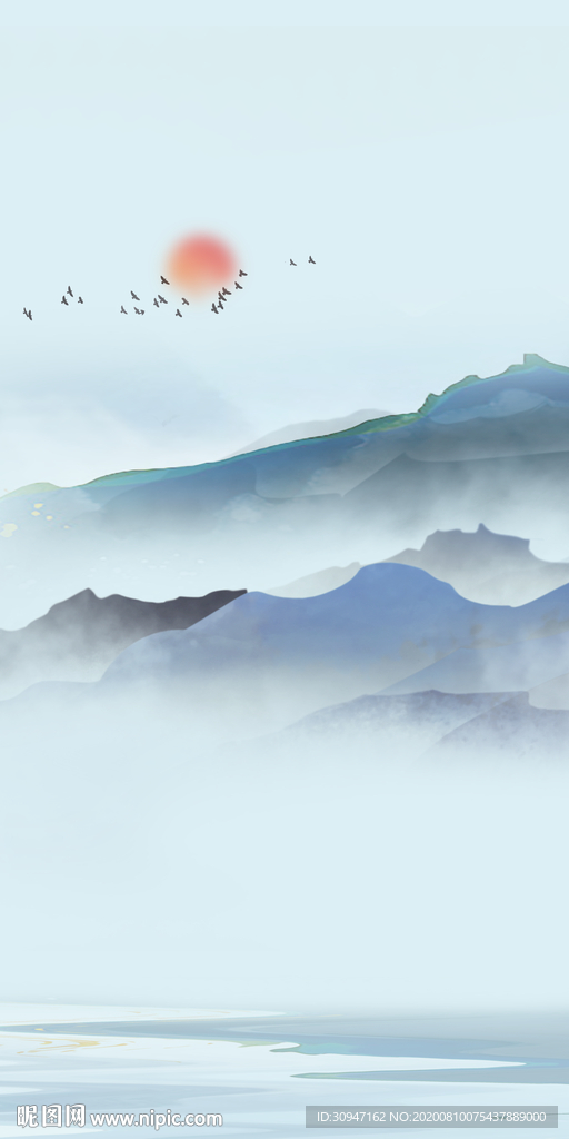 中式轻奢新山水画 TIF分层