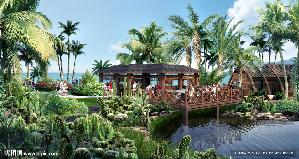 景观效果图热带效果图海滩效果图
