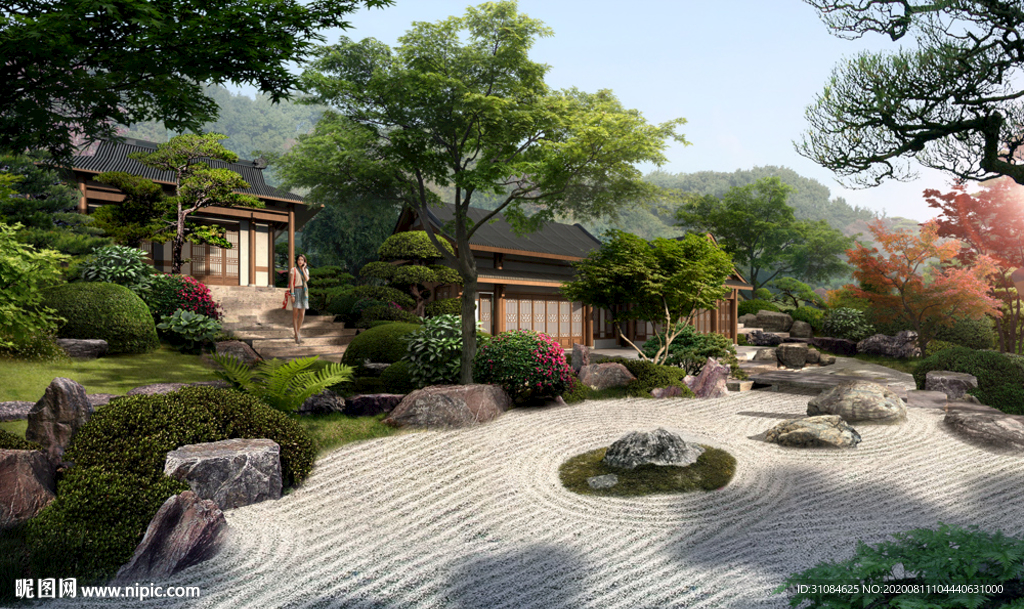 景观效果图古建效果图旱溪效果图