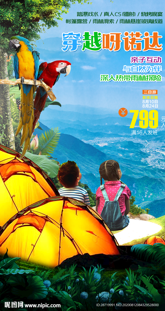 穿越 呀诺达 鸟 儿童 山热带