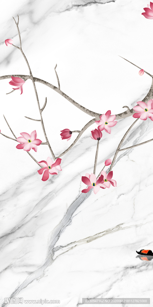 爵士白轻奢新山水画 TIF分层