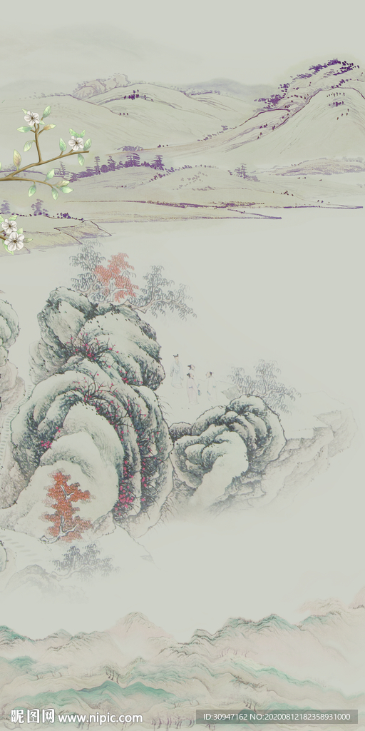 现代轻奢新山水画 TIF分层