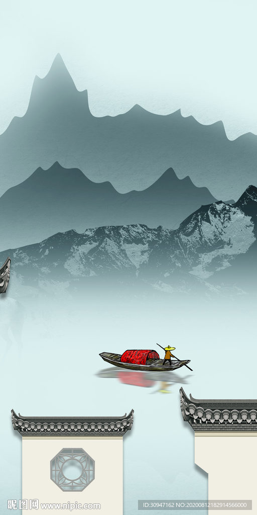 徽派轻奢新山水画 TIF分层