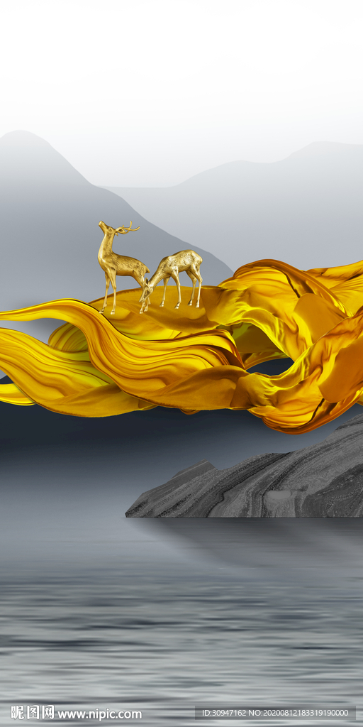 抽象新高档山水画 TIF分层