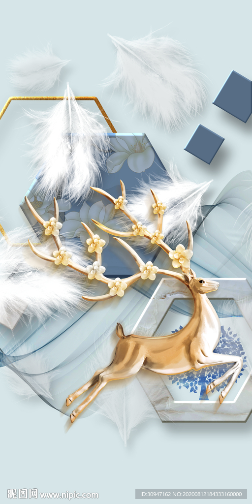 几何简约风玄关画 TIF分层