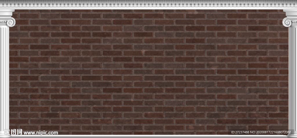 咖啡色砖墙壁纸