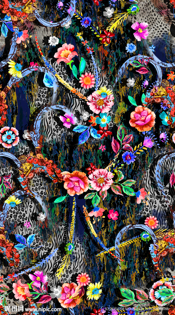 大牌 手绘 扎染 底纹 花朵