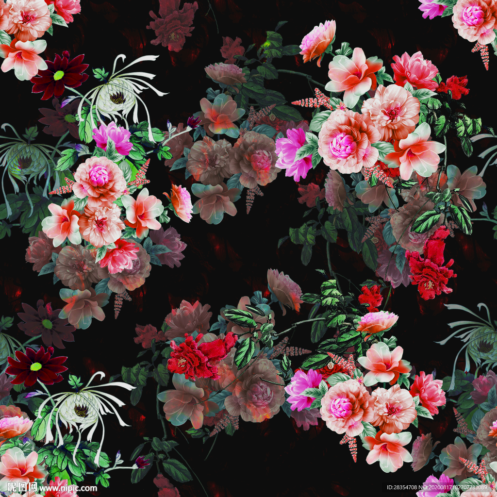 大牌 手绘花 图案 大花