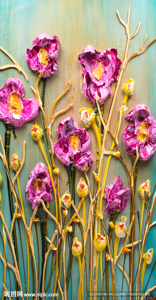 复古油画玄关玫瑰图片