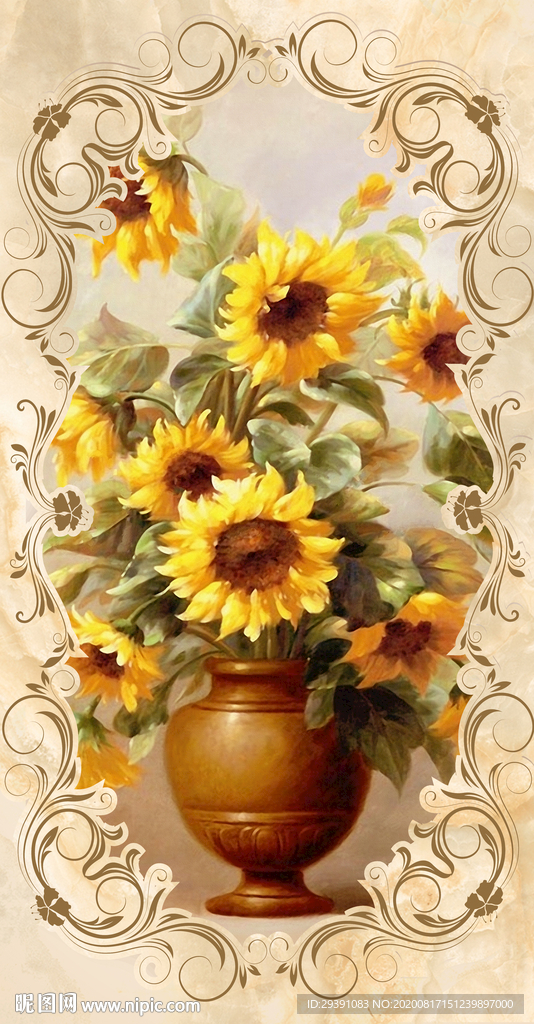 向日葵欧式立体玄关图片