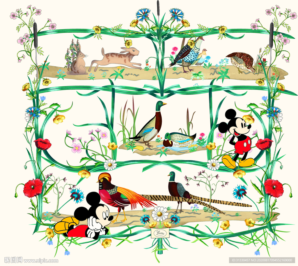 米老鼠大牌方巾