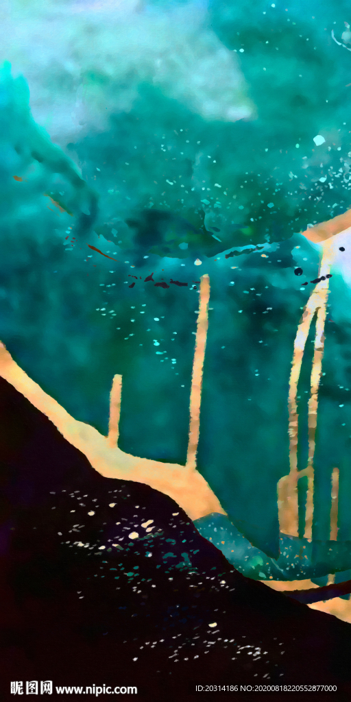 北欧壁画欧美抽象油画