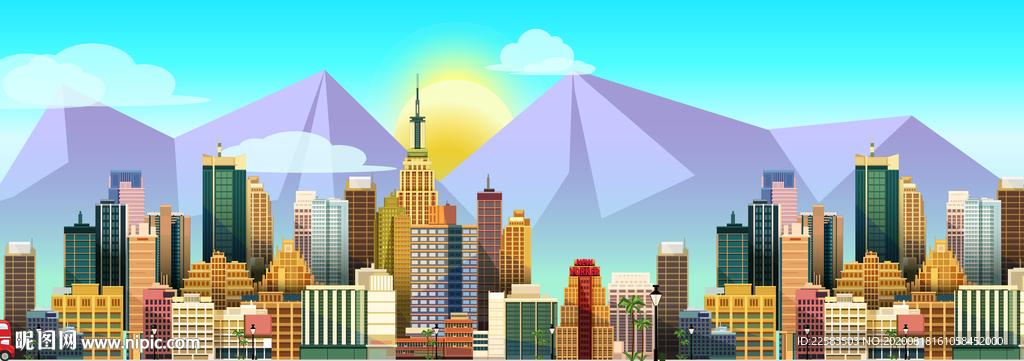 城市建筑矢量插画